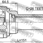 ШРУС карданного вала MITSUBISHI PAJEROLONG V90# 2006.08- 0411-V97WSHA FEBEST