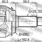 ШРУС внешний NISSAN X-TRAIL T32 0210-T32R FEBEST