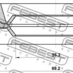 Сальник привода 55.3X69.2X10.6X18 FEBEST