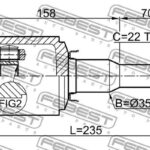 ШРУС ВНУТРЕННИЙ ЛЕВЫЙ 31X35X22 CRUZE 10- FEBEST
