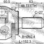 ШРУС НАРУЖНЫЙ 23X62.5X27 KIA SOUL 11- FEBEST