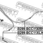 Трос ручного тормоза правый FEBEST