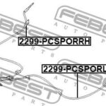 Трос ручного тормоза правый FEBEST