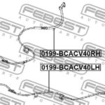 Трос ручного тормоза правый FEBEST