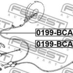 Трос ручного тормоза правый FEBEST