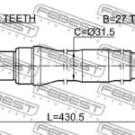 ПОЛУОСЬ ПРАВАЯ 27X430X28 HYUNDAI TUCSON 18- FEBEST