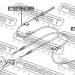 Трос ручного тормоза правый FEBEST
