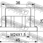 Гайка ступичная 36X25 FEBEST