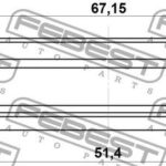 Сальник ступичный передний 51.4X67.15X9.8X9.8 FEBEST