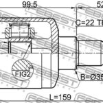ШРУС ВНУТРЕННИЙ ПРАВЫЙ 22X35X22 COBALT 13 FEBEST