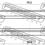 Сальник привода 38.4X75.2X10X14 FEBEST