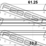 Сальник привода 33.2X61.25X10.2X11.7 FEBEST