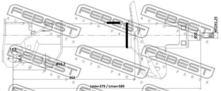 Амортизатор передний левый GAS.TWIN TUBE FEBEST