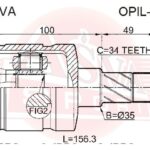 ШРУС ВНУТРЕННИЙ ЛЕВЫЙ 23х35х34 ASVA