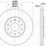 Диск торм. для а/м Skoda Octavia A5 (04-)/Yeti (09-) перед. d=288 (DF 180108) TRIALLI