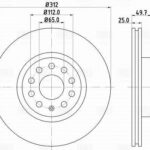 Диск торм. для а/м Skoda Octavia A7 (13-)/VW Tiguan (07-) перед. d=312 (DF 180121) TRIALLI DF180121