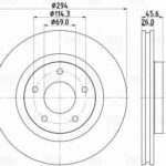 Диск торм. для а/м Mitsubishi ASX (10-) перед. d=294 (DF 117303) TRIALLI