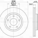 Диск торм. для а/м Nissan Juke (10-) перед. d=280 (DF 140108) TRIALLI