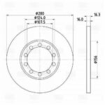 Диск торм. для а/м Ford Transit (06-) зад. d=280, thk=16, PCD-5/124 (DF 105104) TRIALLI