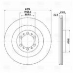 Диск торм. для а/м Mitsubishi Pajero Sport (98-)/L200 (01-) 2.5TD перед. d=314 (DF 117403) TRIALLI