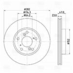 Диск торм. для а/м Honda Accord (02-) перед. d=282 (DF 230105) TRIALLI DF230105