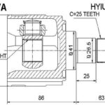 ШРУС ВНУТРЕННИЙ SOLARIS/RIO 22x25x41 ASVA