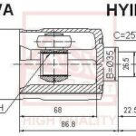 ШРУС ВНУТРЕННИЙ ЛЕВЫЙ ACCENT 25x22x35 ASVA