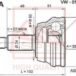 ШРУС НАРУЖНЫЙ VW GOLF/PASSAT 22x30x50 ASVA