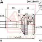 ШРУС НАРУЖНЫЙ DAIHATSU PYZAR 24x21x52 ASVA
