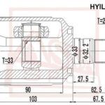 ШРУС ВНУТРЕННИЙ ЛЕВЫЙ SANTA FE/SORENTO 28x33x33 ASVA