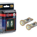 Лампа светодиодная с обманкой сигнальная Т10(W5W) W2,1*9,5d 5000K Can 330 9-15V 1W Блистер 2 шт XENITE
