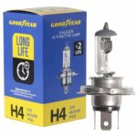 Лампа галогеновая головного света H4 P43t 12V 60/55W Long Life картон 1шт GOODYEAR