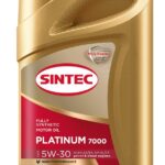 Масло моторное синтетическое Platinum 7000 5W30 API SL/CF ACEA A3/B4 1л SINTEC 600143