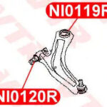 Сайлентблок рычага передней подвески, передний VTR NI0120R