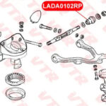 Сайлентблок верхнего рычага передней подвески ВАЗ 2107, 2121, 2123 (полиуретан) VTR