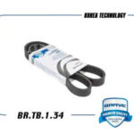 Ремень поликлиновый 6PK1090 BR.TB.1.34 Skoda Octavia, Fabia, Yeti, VW Polo, Golf Jetta без кондиц. BRAVE