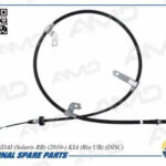 Трос ручного тормоза левый HYUNDAI Solaris RB, 2010-, KIA Rio UB, DISC AMDRP139 AMD