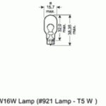 Лампа W16W (16W) W2,1x9,5d стеклянный цоколь 12V 921 4008321100948 OSRAM