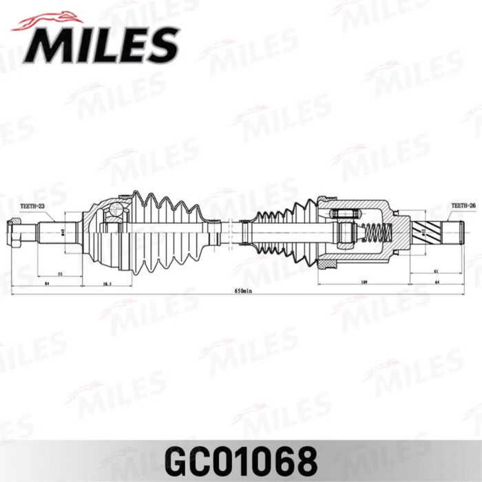 Приводной вал LADA X-RAY 15-/SANDERO II 14- лев.(КПП Renault JR5) MILES GC01068 — изображение 3